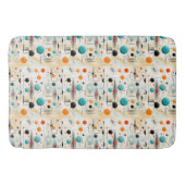 MCM Weltraumzeitalter Retro-Muster Blau, gelb Badematte (Vorderseite)