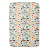 MCM Weltraumzeitalter Retro-Muster Blau, gelb Badematte (Vorderseite Vertikal)