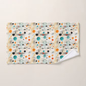 MCM Weltraumzeitalter Retro-Muster Blau, gelb Badhandtuch Set (Handtuch)