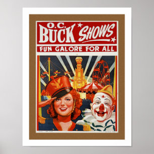 MCM ZIRKUSDRUCK VINTAGE POSTER