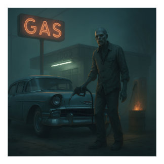 MCM Zombie Gas Station Kunst Fotodruck
