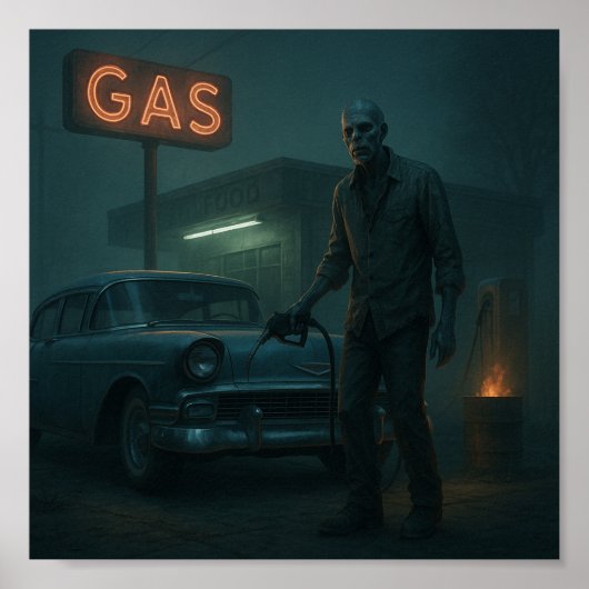 MCM Zombie Gas Station Kunst Poster (Vorne)