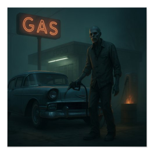MCM Zombie Gas Station Kunst Poster (Vorderseite)