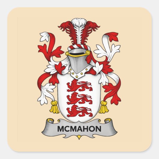 McMahon Family Coat of Arms Square Sticker (Vorderseite)