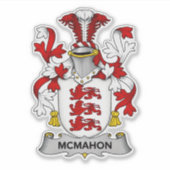 McMahon Family Coat of Arms Vinyl Sticker (Vorderseite)