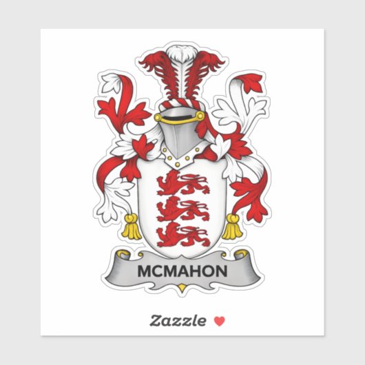 McMahon Family Coat of Arms Vinyl Sticker (Blatt)