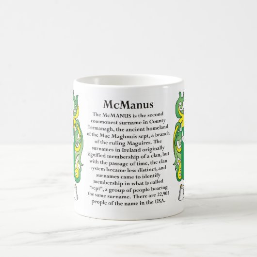 McManus Familien-Wappen Tasse (Mittel)