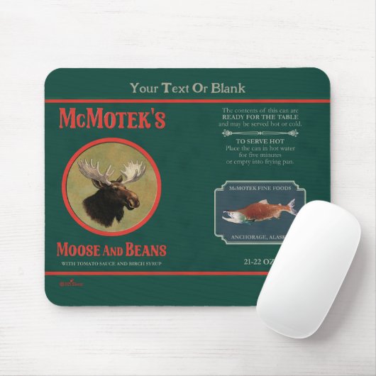 McMotek-Etikett für Elch und Bohnen Mousepad (Mit Mouse)