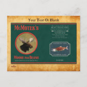 McMotek-Etikett für Elch und Bohnen Postkarte (Vorderseite)