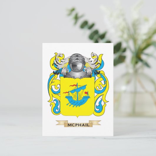 McPhail-Wappen (Familienwappen) Postkarte (Stehend Vorderseite)