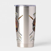 McPherson Clan Abzeichen Tartan & Schwerter Thermobecher (Rechts)