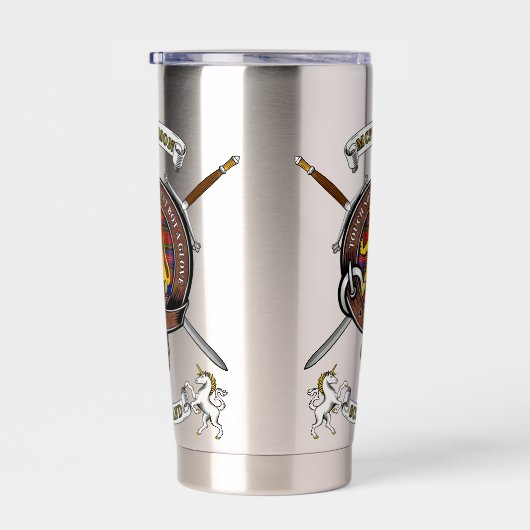 McPherson Clan Abzeichen Tartan & Schwerter Thermobecher (Rechts)