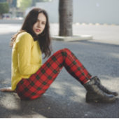 McQueen Tartan Red Black Leggings