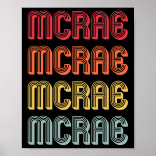 Mcrae Geschenk Nachname Lustig Retro Vintage 80er  Poster
