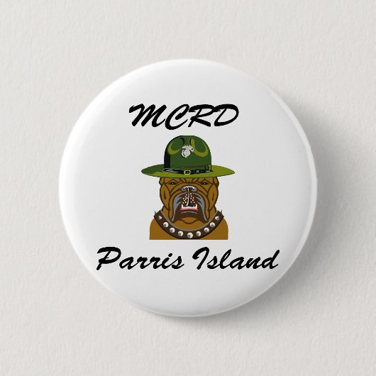 MCRD Parris Island Devil Dog Button (Vorderseite)