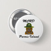 MCRD Parris Island Devil Dog Button (Vorne & Hinten)