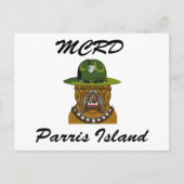 MCRD Parris Island Devil Dog Postkarte (Vorderseite)