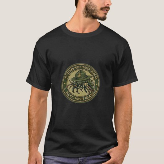 MCRD Parris Island Drill-Instructor Militär-Emblem T-Shirt (Vorderseite)