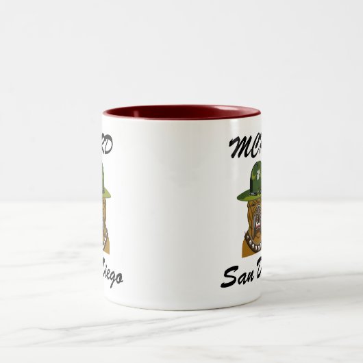 MCRD San Diego Teufel-Hund Zweifarbige Tasse (Mittel)