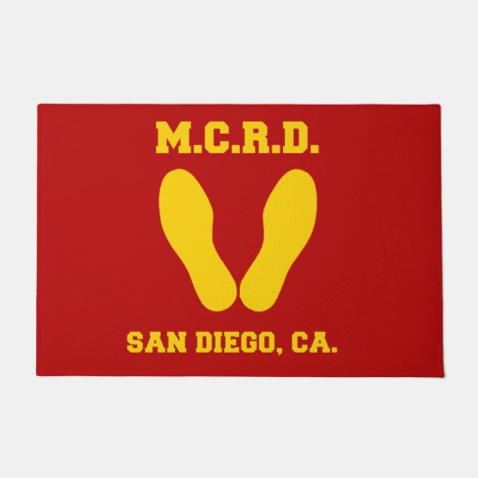 MCRD SAN DIEGO YELLOW FOOTPRINTS AUF ROT FUßMATTE (Vorderseite)