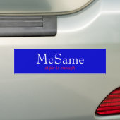McSame, acht ist genug Autoaufkleber (Auf Auto)