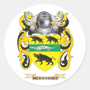McSweeney-Wappen (Familienwappen) Runder Aufkleber