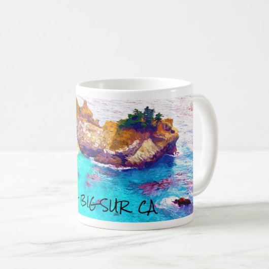 McWAY FALLS ~ BIG SUR  CA Mug Kaffeetasse (VorderseiteRechts)