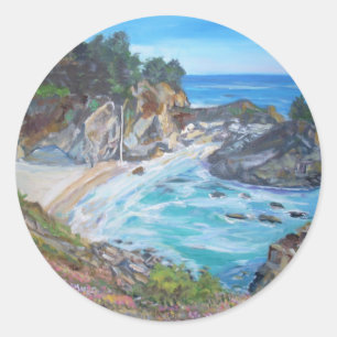 McWay Falls, Big Sur - Runder Aufkleber