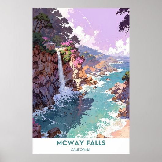 McWay Falls - Schöne Landschaft in Kalifornien Poster (Vorne)