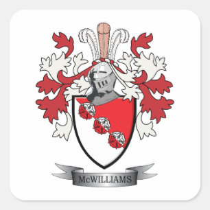 McWilliams Familienwappen-Wappen Quadratischer Aufkleber