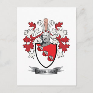 McWilliams Family Crest Coat of Arms Postkarte