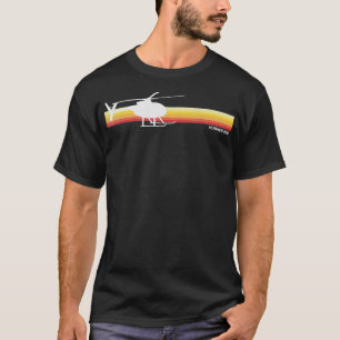 MD 500 Vintag Hubschrauber Pilot Silhouette Sunset T-Shirt