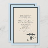 MD Abschluss Einladung Blue (Vorne/Hinten)