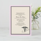 Md-Abschluss-Einladungs-Rosa Einladung (Stehend Vorderseite)