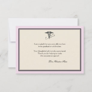 MD Abschluss Pink Vielen Dank Notecard Mitteilungskarte