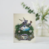 MD Alina Butterfly Dragon Postcard Postkarte (Stehend Vorderseite)