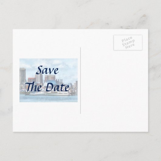 MD - Baltimore Skyline and Harbor Ankündigungspostkarte (Rückseite)