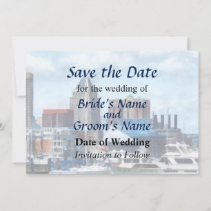 MD - Baltimore Skyline and Harbor Save The Date