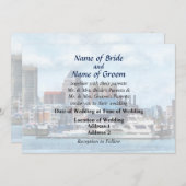 MD - Baltimore Skyline and Harbour Wedding Product Einladung (Vorne/Hinten)