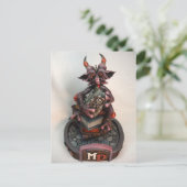 MD Black Cherry Dragon Postcard Postkarte (Stehend Vorderseite)