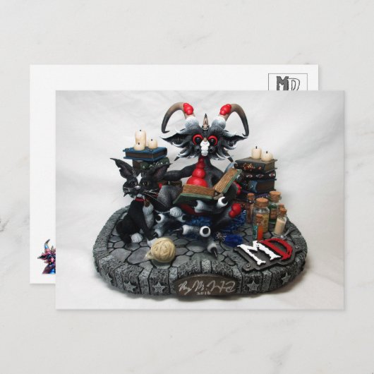 MD Black Pop Dragon Postkarte (Vorne/Hinten)