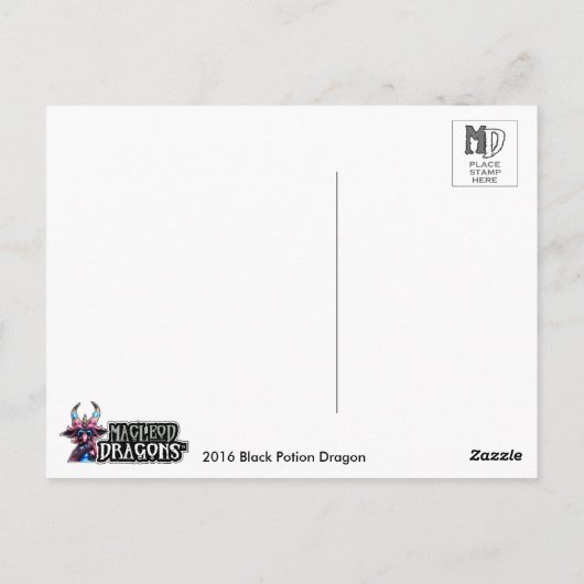 MD Black Pop Dragon Postkarte (Rückseite)