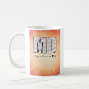 MD Happy Doctor’ Day mit Rot und Gelb Kaffeetasse