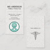 MD Healthcare Worker-Symbol | Medizinisches Symbol Visitenkarte (Vorne/Hinten)