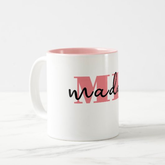 MD - Maddy Zweifarbige Tasse (Vorderseite Links)