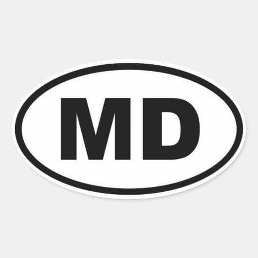 MD Maryland Ovaler Aufkleber (Vorderseite)