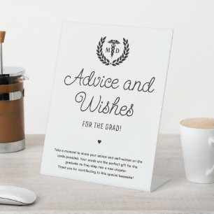 MD Med School Graduation Party Advice wünscht Sockelschild