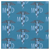 MD Medical Doctor - Blaues Muster Stoff (Nahaufnahme)