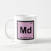 Md - Mendelevium-Chemie-Periodensystem-Symbol Kaffeetasse (Links)