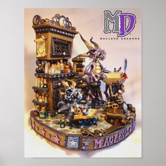 MD Merlin Dragons 11"x14" Mini-Poster Poster (Vorne)